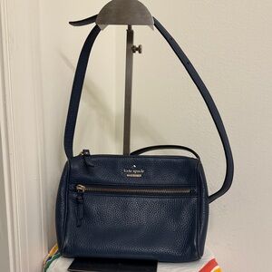 Kate Spade Dark Blue Pebbled Leather Bag